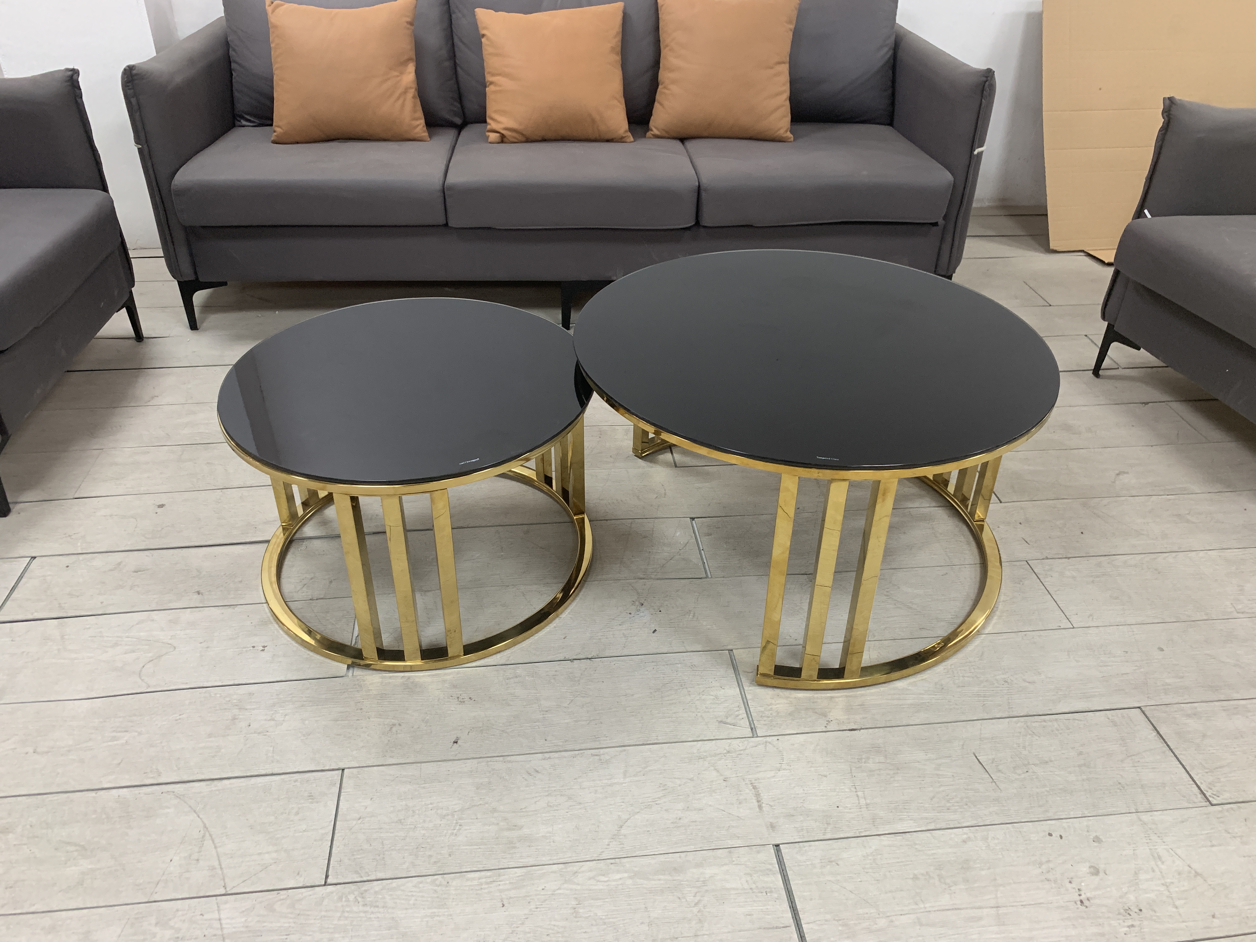 Living Room Furniture Sets Metal Center Coffee Tables Modern Luxury Glass Coffee Table